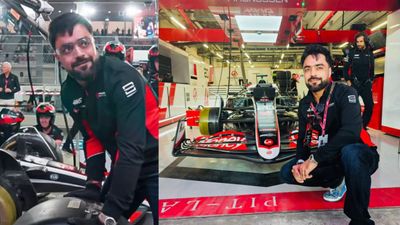 Watch: Cricketer Rashid Khan turns F1 driver, spotted at Haas team's pit stop leaving fans in awe Rashid Khan at Haas F1 team pit stop