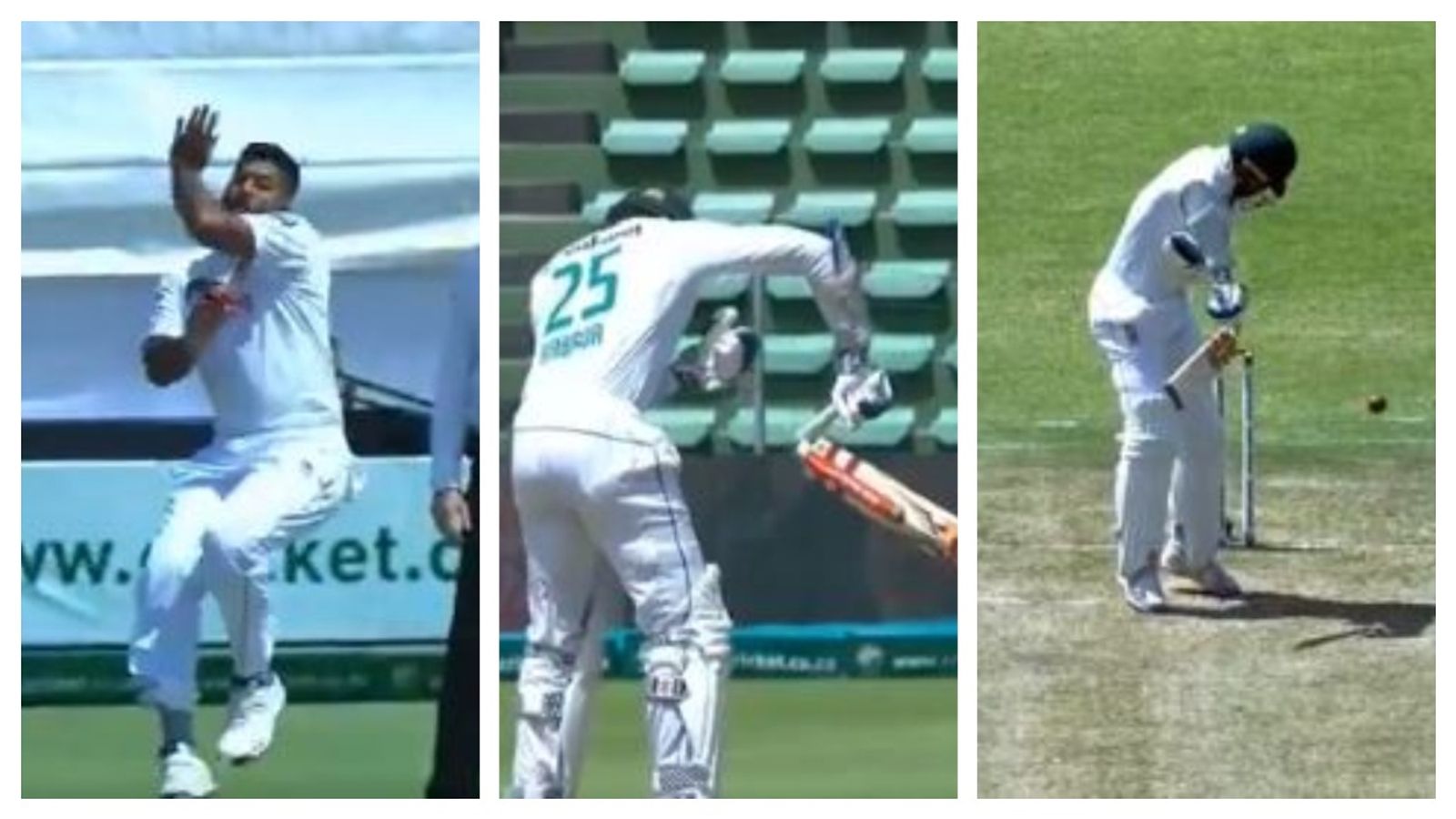 Watch: Lahiru Kumara shatters Kagiso Rabada's bat with a lethal delivery during SA vs SL 2nd Test, video goes viral Watch: Lahiru Kumara shatters Kagiso Rabada's bat with a lethal delivery during SA vs SL 2nd Test, video goes viral