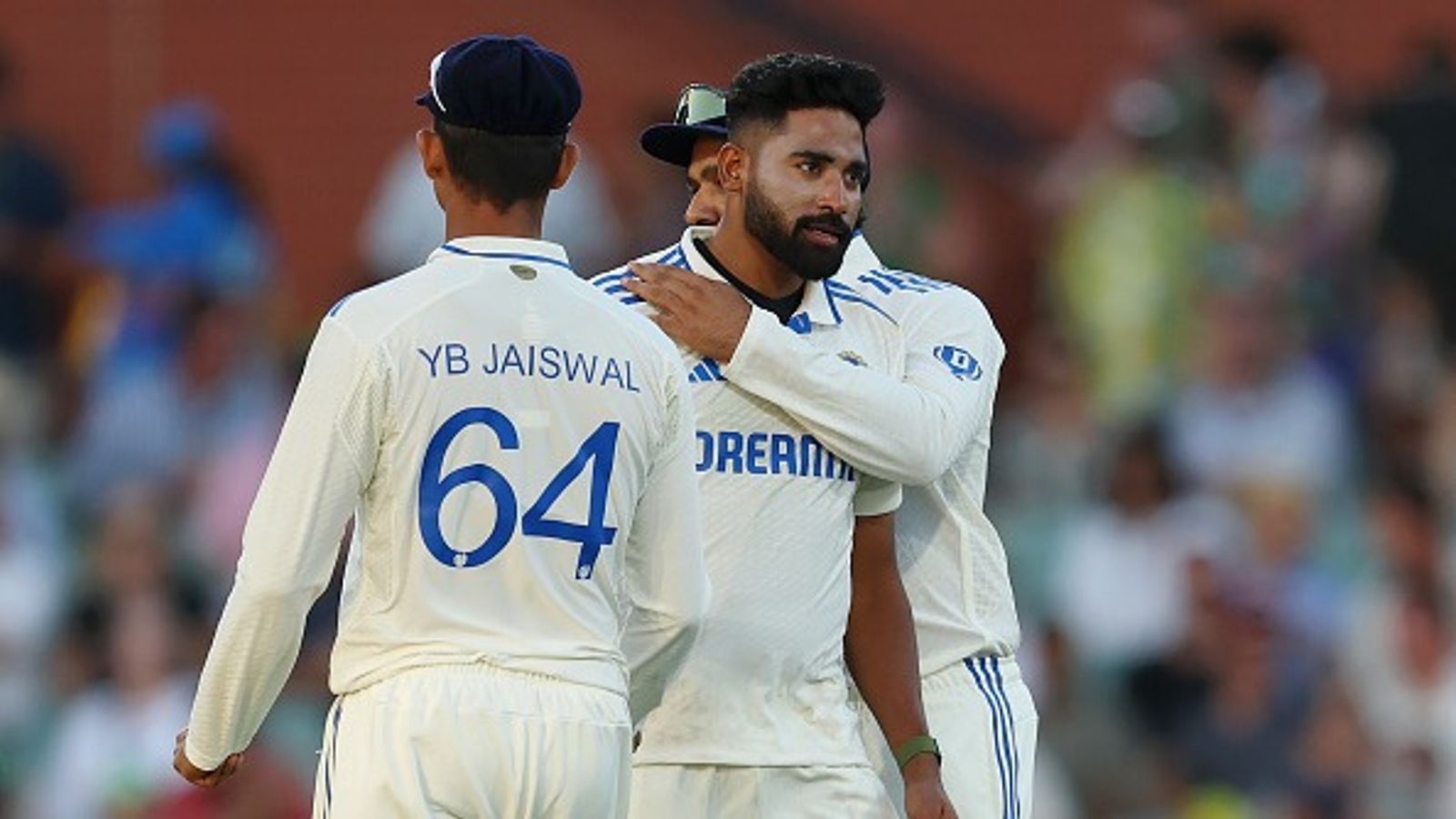 IND vs AUS: Umpire warns Mohammed Siraj after his fiery send-off to Travis Head in Adelaide Test Mohammed Siraj alongside Rohit Sharma and Yashasvi Jaiswal