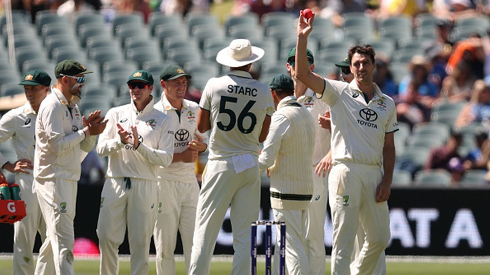 Pat Cummins bags fifer as Australia beat India within 7 sessions to maintain their pink-ball dominance in Adelaide, level series 1-1 Pat Cummins of Australia celebrates after taking the wicket of Nitish Kumar Reddy of India and taking five wickets during day three of the Men's Test Match series between Australia and India at Adelaide Oval on December 08.