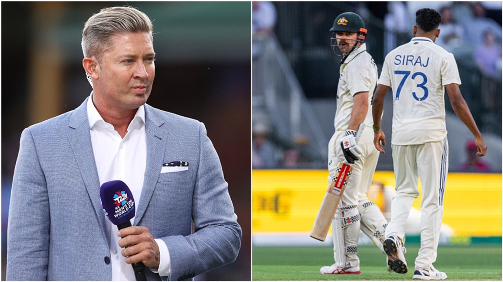 'Siraj should be fined for keeping on...': Michael Clarke wants ICC to punish India pacer but not for send-off to Travis Head Cricketer-turned-commentator Michael Clarke; Travis Head and Mohammed Siraj during an altercation on the field during pink-ball Test.