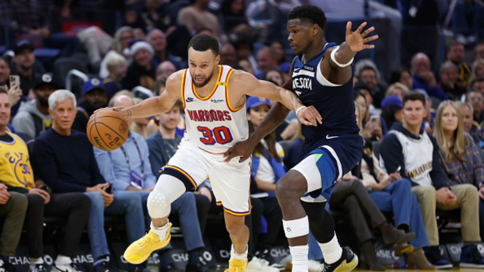 NBA star fined $25,000 for swearing during media interview , know details Anthony Edwards and Stephen curry in the frame