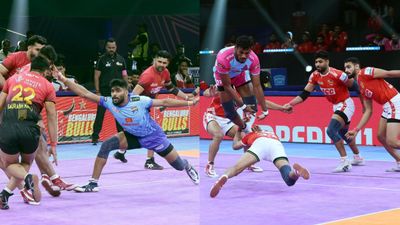 Pro Kabaddi League 2024: Jaipur Pink Panther notch dominant win over Gujarat Giants; Bengal Warriorz tame Bengaluru Bulls PKL: Jaipur Pink Panther notch dominant win over Gujarat Giants; Bengal Warriorz tame Bengaluru Bulls