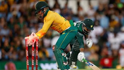 'Pakistan cricket is dying and everyone is sleeping from top to bottom': Mohammed Rizwan's brigade blown away after humiliating loss to SA in 2nd T20I Pakistan's Tayyab Tahir (R) makes it safe from being run out by South Africa's Ryan Rickelton (L) during the second T20I