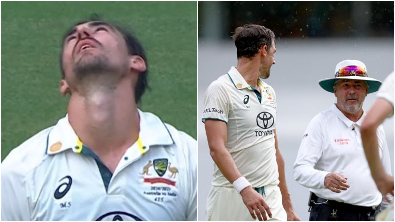 Watch: Frustrated Mitchell Starc spotted arguing with umpire after getting annoyed with back-to-back rain breaks on Day 4 of IND vs AUS 3rd Test Watch: Frustrated Mitchell Starc spotted arguing with umpire after getting annoyed with back-to-back rain breaks on Day 4 of IND vs AUS 3rd Test
