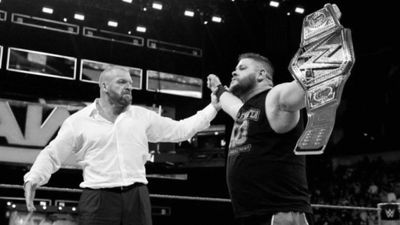 Kevin Owens exposes Triple H's hypocrite behaviour with a social media post following heated confrontation at Saturday Night's Main Event Kevin Owens and Triple H in the frame