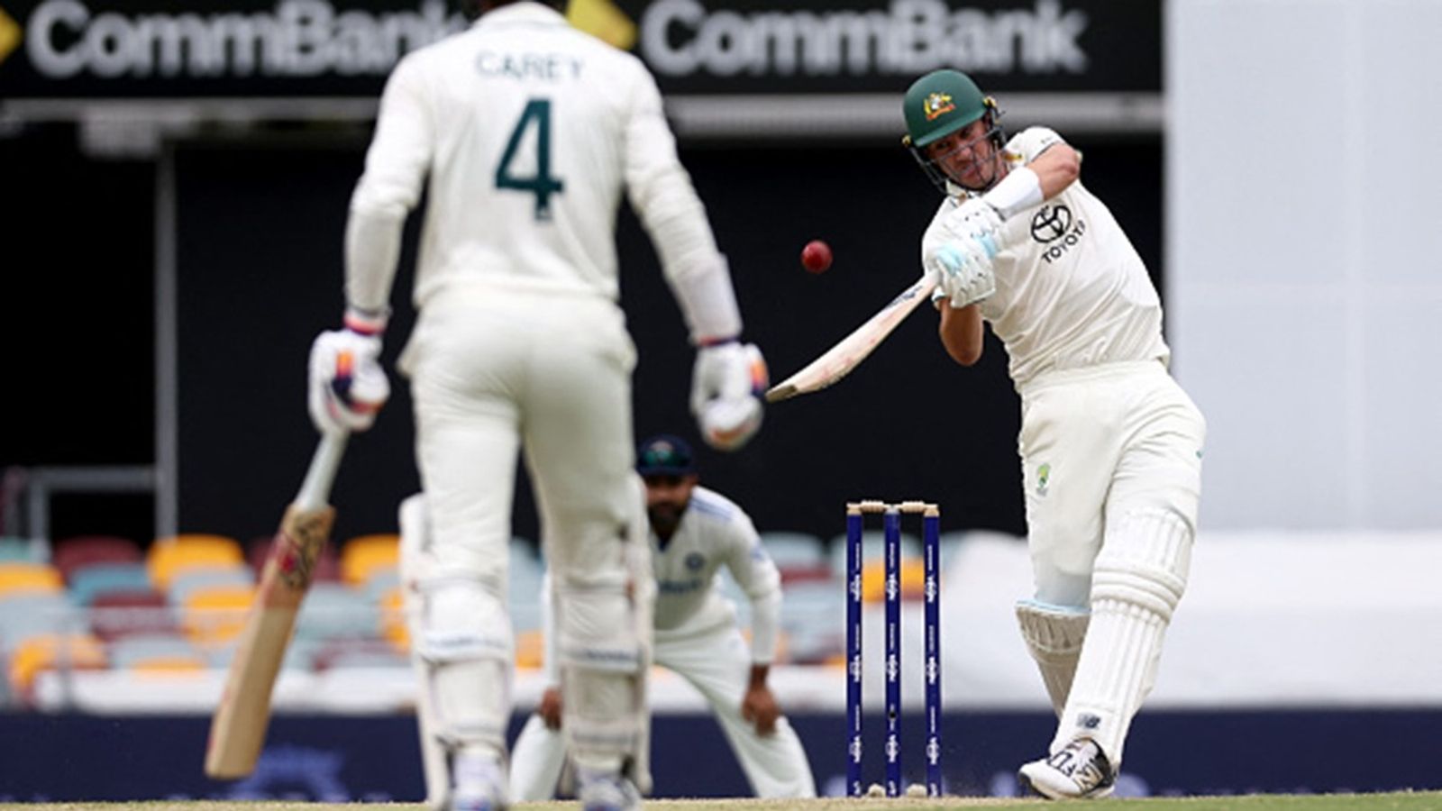 Pat Cummins declares after 10-ball 22 cameo as Australia lose 7 for 89; hosts set India 275-run target with few hour to go Australia's captain Pat Cummins hits a six on day five of the third cricket Test match between Australia and India at The Gabba in Brisbane on December 18.