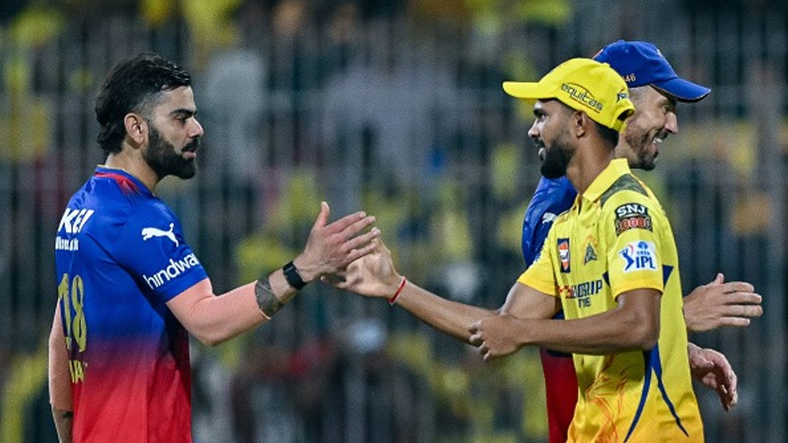 CSK captain Ruturaj Gaikwad's cheeky jab at Virat Kohli's RCB during event goes viral - WATCH Virat Kohli, Ruturaj Gaikwad and Faf du Plessis in frame