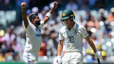 'Devastated, I get the dream come true and it didn't...': Nathan McSweeney reacts after getting replaced in Test squad by teenager Jasprit Bumrah of India celebrates the wicket of Nathan McSweeney of Australia during day two of the Men's Test Match series between Australia and India at Adelaide Oval on December 07, 2024.