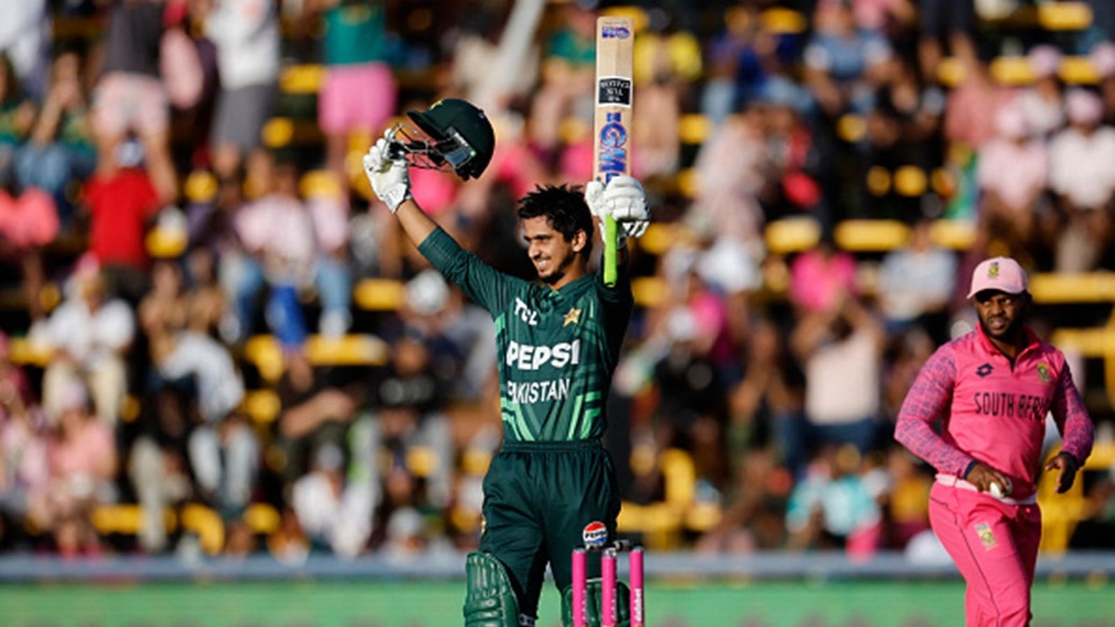 Saim Ayub scores another ton as Pakistan beat South Africa win 3rd ODI by 36 runs, become first team in ODI history to whitewash Proteas at home Pakistan's Saim Ayub celebrates after scoring a century (100 runs) during the third one day international (ODI) cricket match batween South Africa and Pakistan at The Wanderers Stadium in Johannesburg on December 22, 2024.