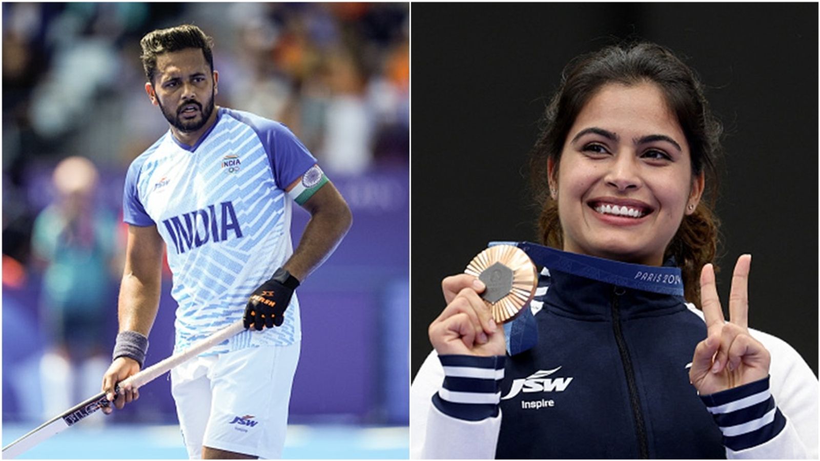 Harmanpreet Singh, Paralympics gold medallist Praveen Kumar recommended for Khel Ratna; Paris Olympics bronze medallist Manu Bhaker notable absentee Hockey men's hockey team captain Harmanpreet Singh; Shooter Manu Bhaker poses with the bronze medal at the Paris Olympics 2024.