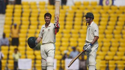 'I don't know what the Indians are thinking at the moment': Former Australia opener on Akash and Jadeja's press meets in Hindi leading to frustration for Aussie media Simon Katich (L) of Australia celebrates reaching his century during day three of the Fourth Test match between India and Australia at Vidarbha Cricket Association Stadium on November 8, 2008 in Nagpur.