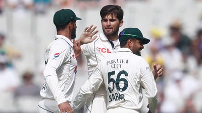 How Pakistan can still finish in top 4 on the table for first time in WTC history and help India qualify for 3rd consecutive final Shaheen Shah Afridi of Pakistan celebrates with Babar Azam (R) and Shan Masood after dismissing Travis Head of Australia during day two of the Second Test Match at Melbourne Cricket Ground on December 27, 2023 in Melbourne, Australia.