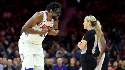 Philadelphia's Joel Embiid ejected after heated confrontation with woman referee, know details Joel Embiid in the frame arguing with refree