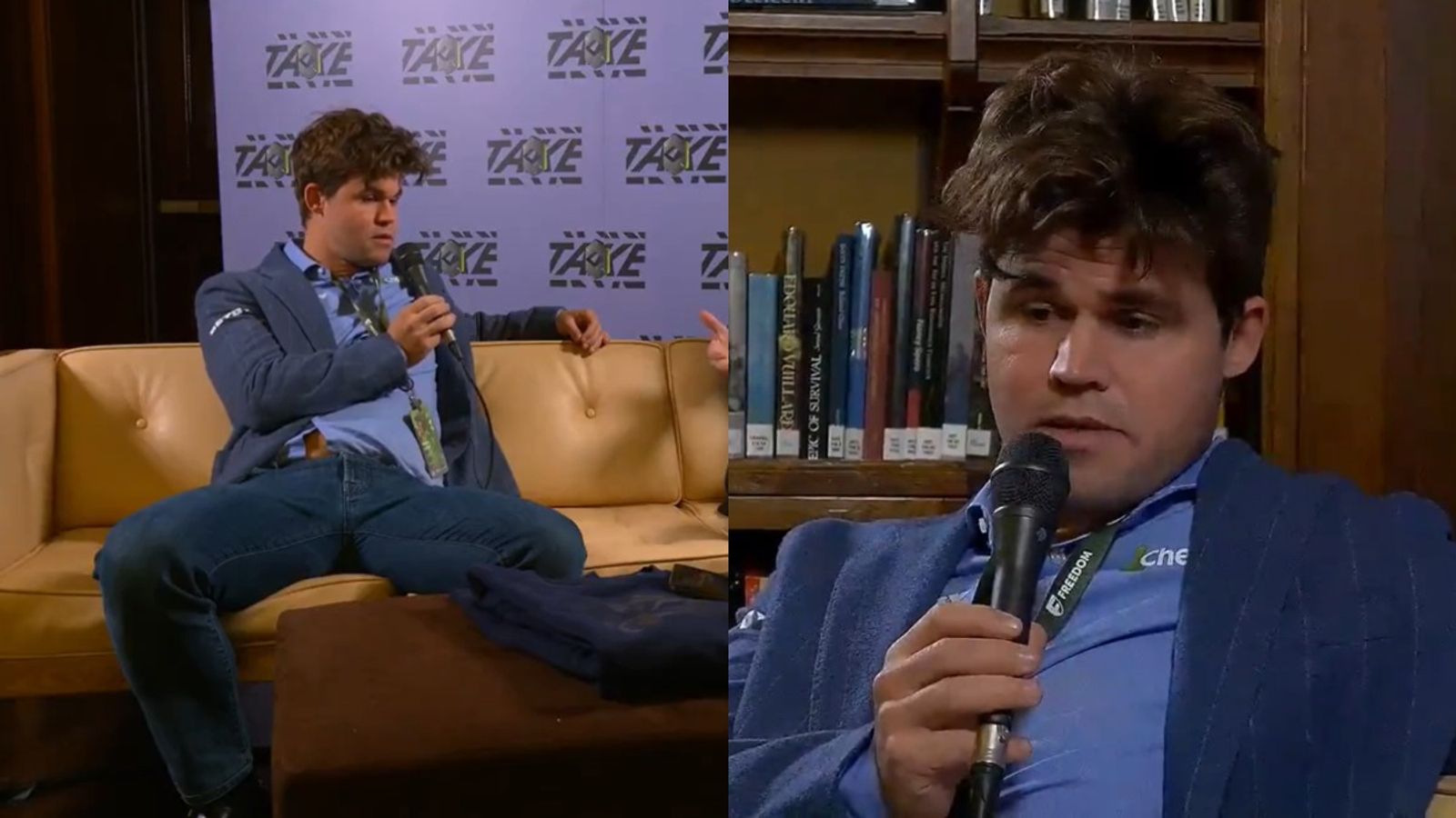 World No1. Chess Star Magnus Carlsen disqualified from World Rapid and Blitz Championships 2024 for wearing jeans says, 'f*** you' World No1. Chess Star Magnus Carlsen disqualified from World Rapid and Blitz Championships 2024 for wearing jeans says, 'f*** you'