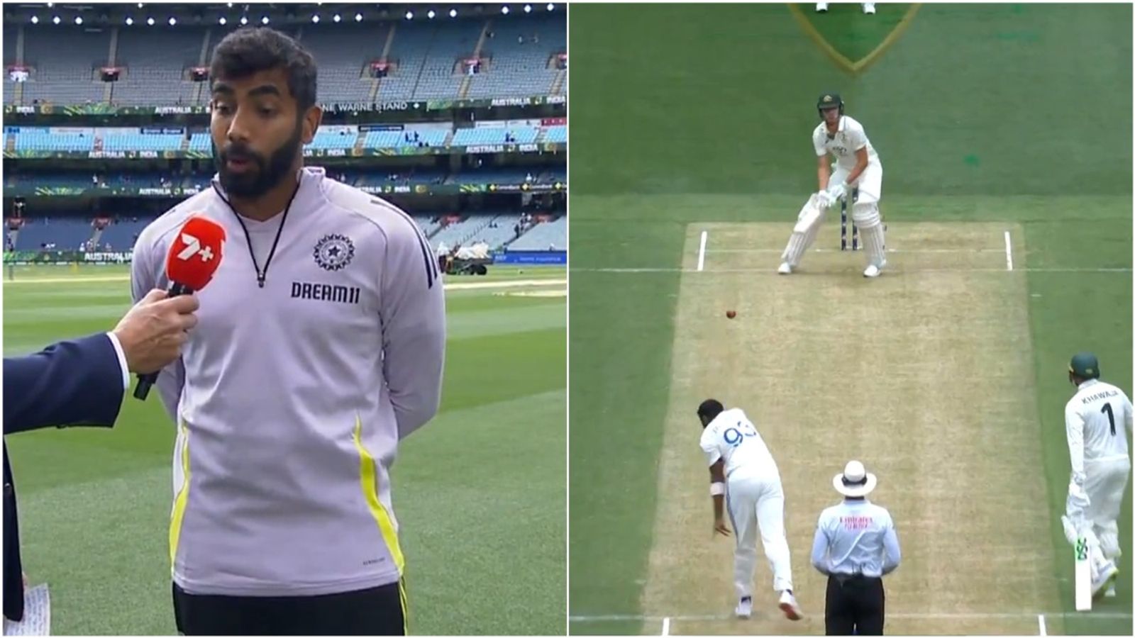 'Interesting batsman... I never felt I was far away from taking his wicket': Jasprit Bumrah reacts to Sam Konstas' unorthodox show against him on debut Jasprit Bumrah talks to the broadcasters; Sam Konstas plays an unorthodox shot against Bumrah on his Test debut.