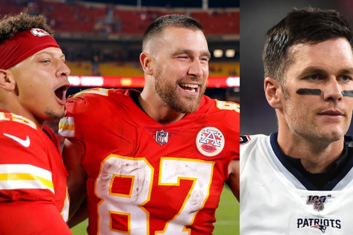 Patrick Mahomes and Travis Kelce in the frame