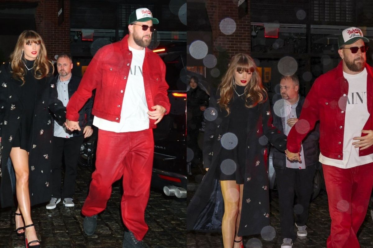 Travis Kelce and Taylor Swift in the frame