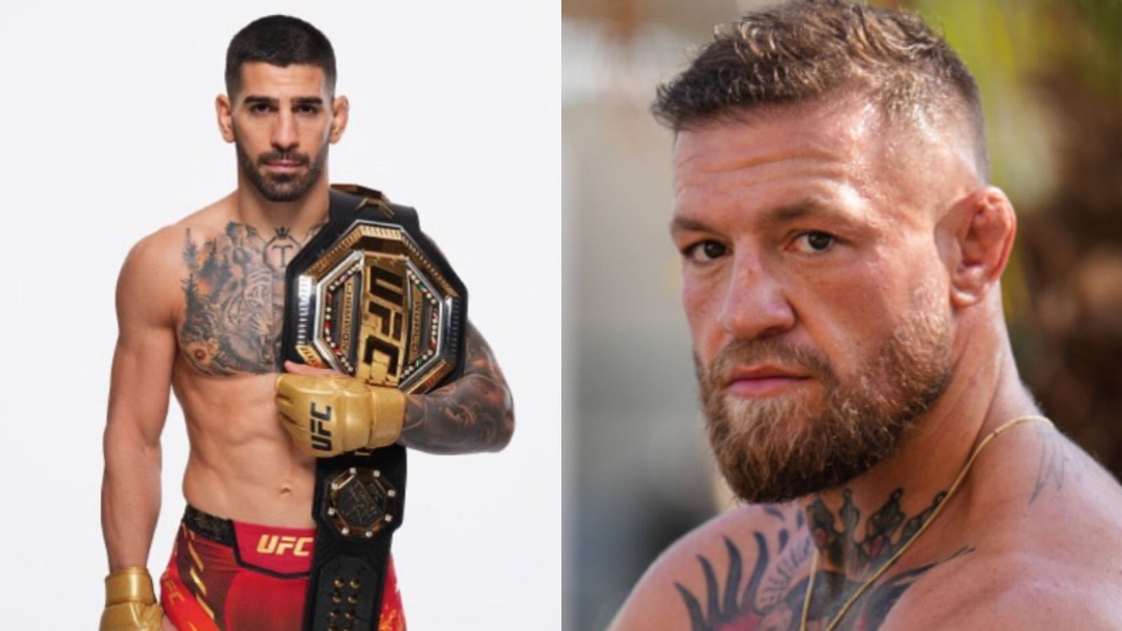 "He has black energy": UFC Featherweight Champion Ilia Topuria makes bold statement describing the aura of Conor McGregor Conor McGregor and Ilia Topuria in the frame