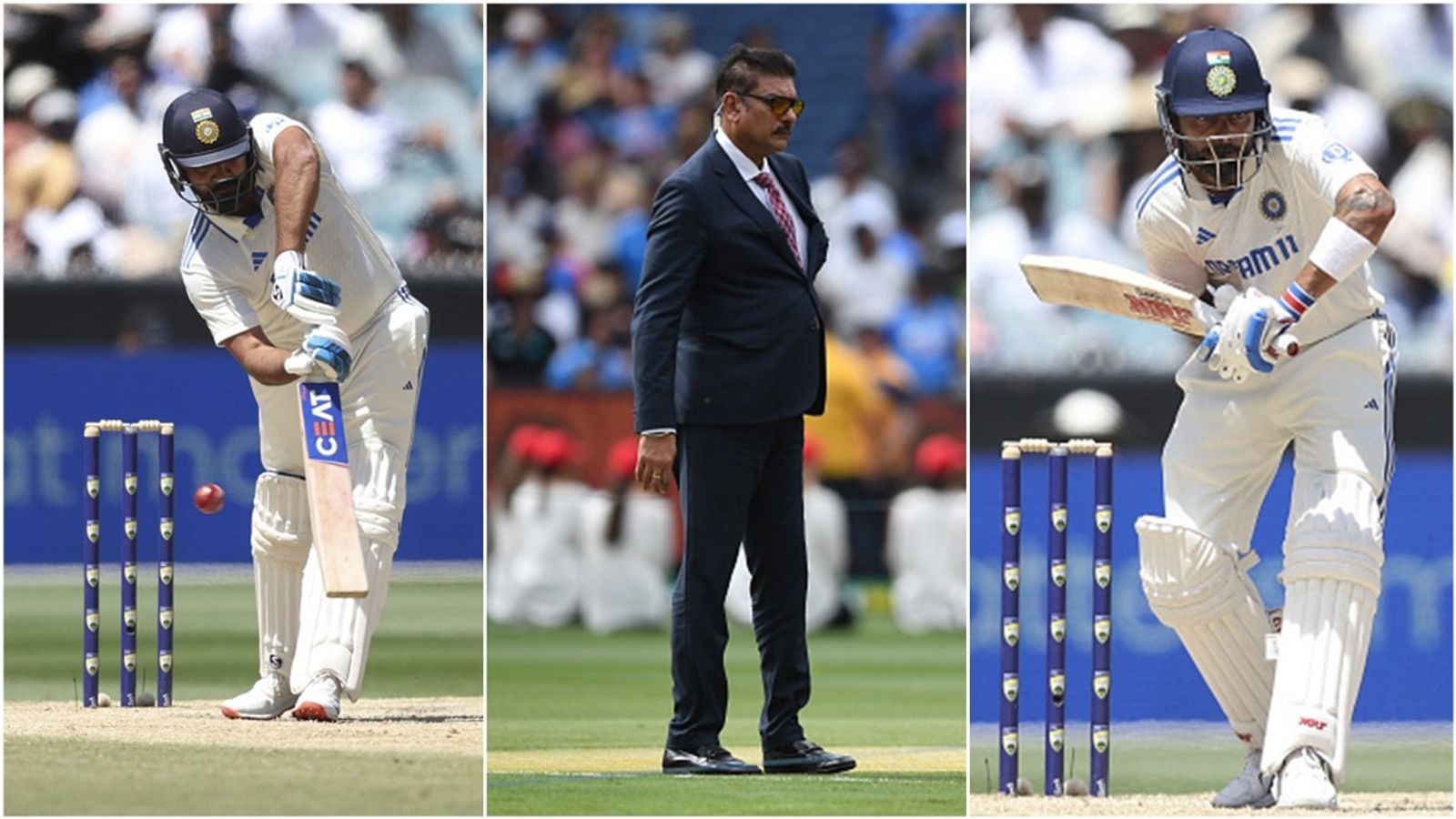 Rohit Sharma, Virat Kohli to retire after MCG Test? Ravi Shastri gives his verdict post their failure in first session Rohit Sharma and Virat Kohli during run chase at the MCG; Former India coach Ravi Shastri.