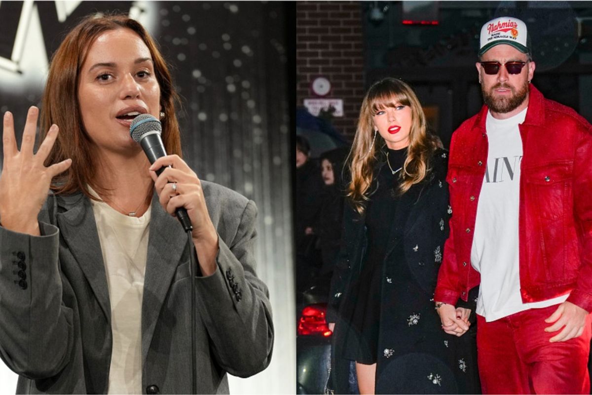 Taylor Swift Travis Kelce - Comedian Hannah Berner Mocks Travis Kelce's popularity surge crediting solely Taylor Swift says, 'by shooting loads into a billionaire' - SportsTak