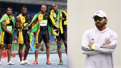 Who is Olympic Gold Medalist that came in support of Indian Captain Rohit Sharma after his sacking news from 5th Test? says, 'Exceptional captain...' Usain Bolt, Yohan Blake Asafa Powell, Nickel Ashmeade and Rohit Sharma in the frame