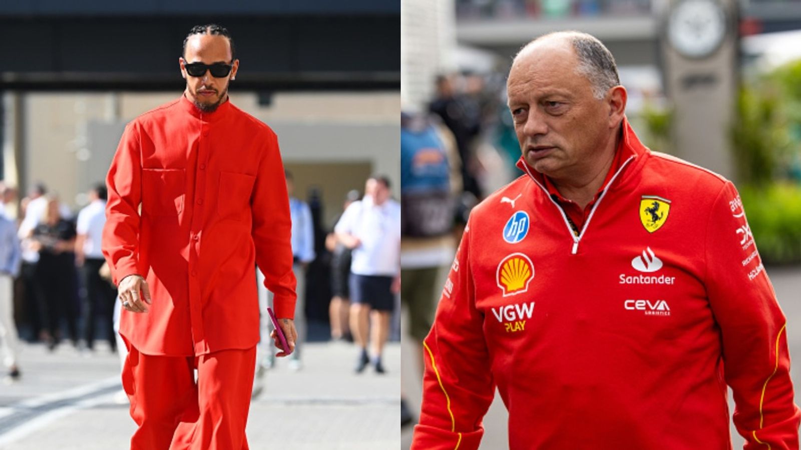 Ferrari chief Fred Vasseur shares his thoughts on Lewis Hamilton's self-doubt about his Formula 1 skills Lewis Hamilton and Fred Vasseur in the frame