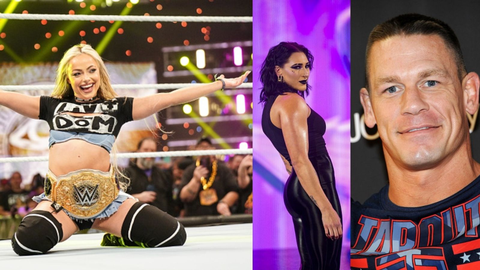 Liv Morgan reflects on rivalry with Rhea Ripley, her admiration for John Cena, and WWE's Netflix debut WWE's Liv Morgan, John Cena and Rhea Ripley in the frame