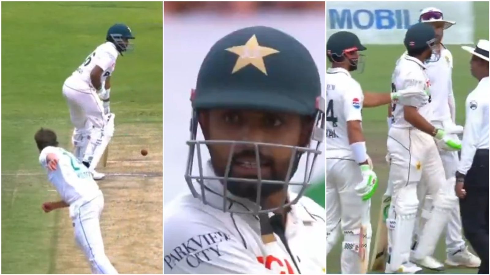 Babar Azam furious at South Africa pacer Wiaan Mulder after getting hit by wild throw, gets involved in verbal spat; watch viral video Babar Azam furious after getting hit by Wiaan Mulder's wild throw.