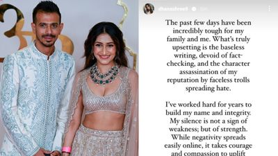 Dhanashree Verma breaks silence amid divorce rumours with Yuzvendra Chahal with emotional post, says 'past few days have been incredibly tough..my silence is not a sign of weakness' Dhanashree Verma posts an emotional story reacting to the social media trolling