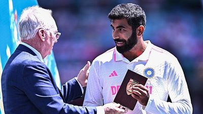 ICC gives big reward to Jasprit Bumrah ahead of Champions Trophy 2025 Jasprit Bumrah of of India receives his Player of the Series award from former Australian cricketer Allan Border