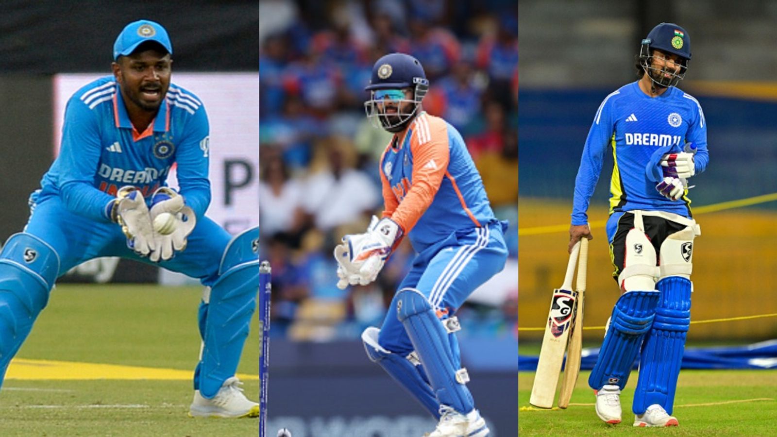 Rishabh Pant, KL Rahul or Sanju Samson, who will fill up the 2 wicketkeeper slots in India's Champions Trophy 2025 squad? From left: India's star wicketkeeper-batters Sanju Samson, Rishabh Pant and KL Rahul in frame