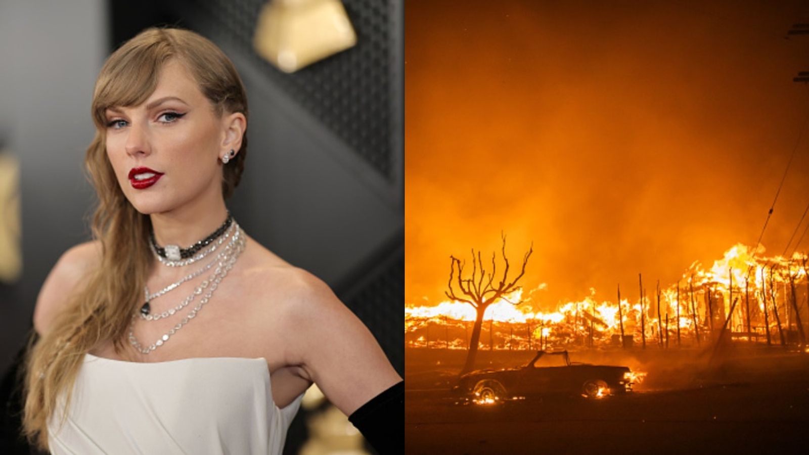 Travis Kelce Taylor Swift LA fires - Has Chiefs Travis Kelce's girlfriend  Taylor Swift Said LA Fires Are Payback For Gaza Bombings? know the truth  behind viral video - SportsTak