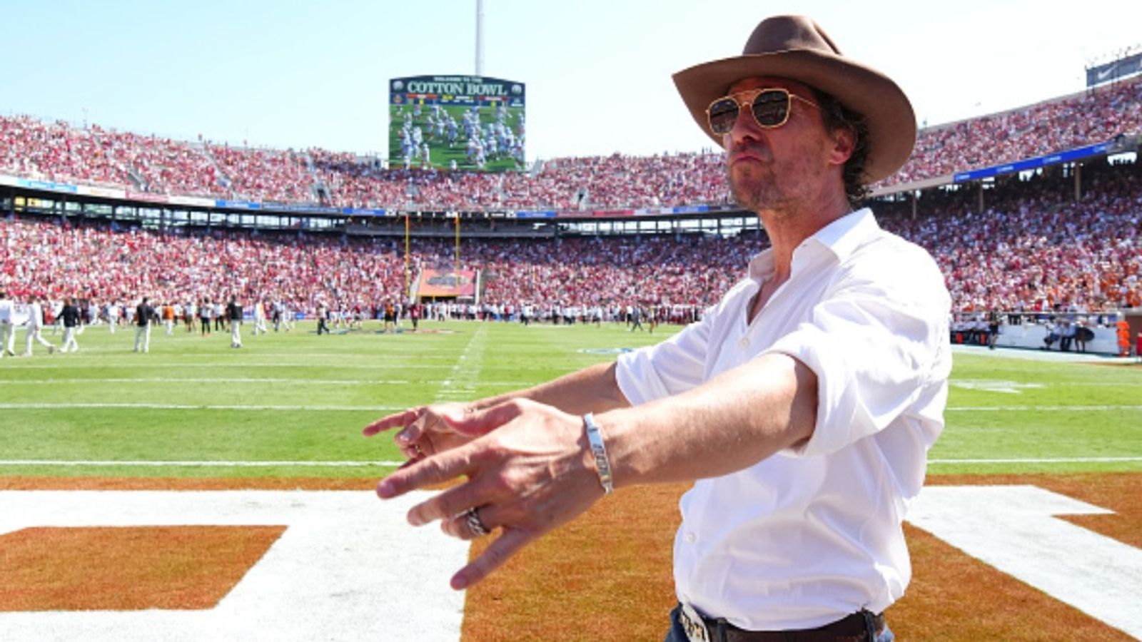 Matthew McConaughey's Football Connection: Exploring the Academy Award Winner's NFL Ties and More Matthew McConaughey during Longhorns game
