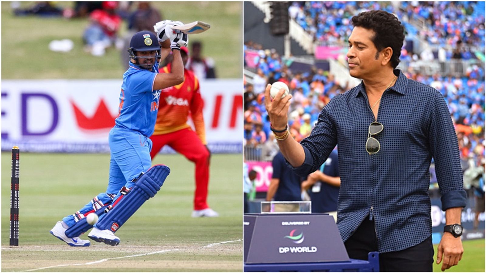 'Performances like these don't just happen, they come from...': Sachin Tendulkar lauds Karun Nair on the eve of India's Champions Trophy 2025 squad announcement Karun Nair plays a shot in an ODI against Zimbabwe; Sachin Tendulkar looks at the ball before T20 World Cup 2024 clash.