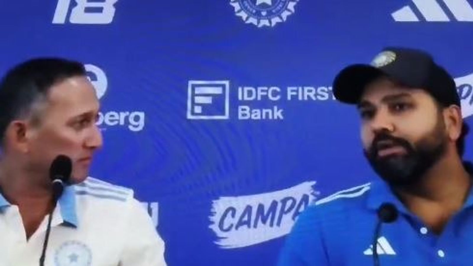 'Sab bol rahe hai mere ko family-wamily ka...': Rohit Sharma's mic chat with chief selector Ajit Agarkar gets leaked during press conference, Watch viral video 'Sab bol rahe hai mere ko family-wamily ka...': Rohit Sharma's mic chat with chief selector Ajit Agarkar gets leaked during press conference, Watch viral video