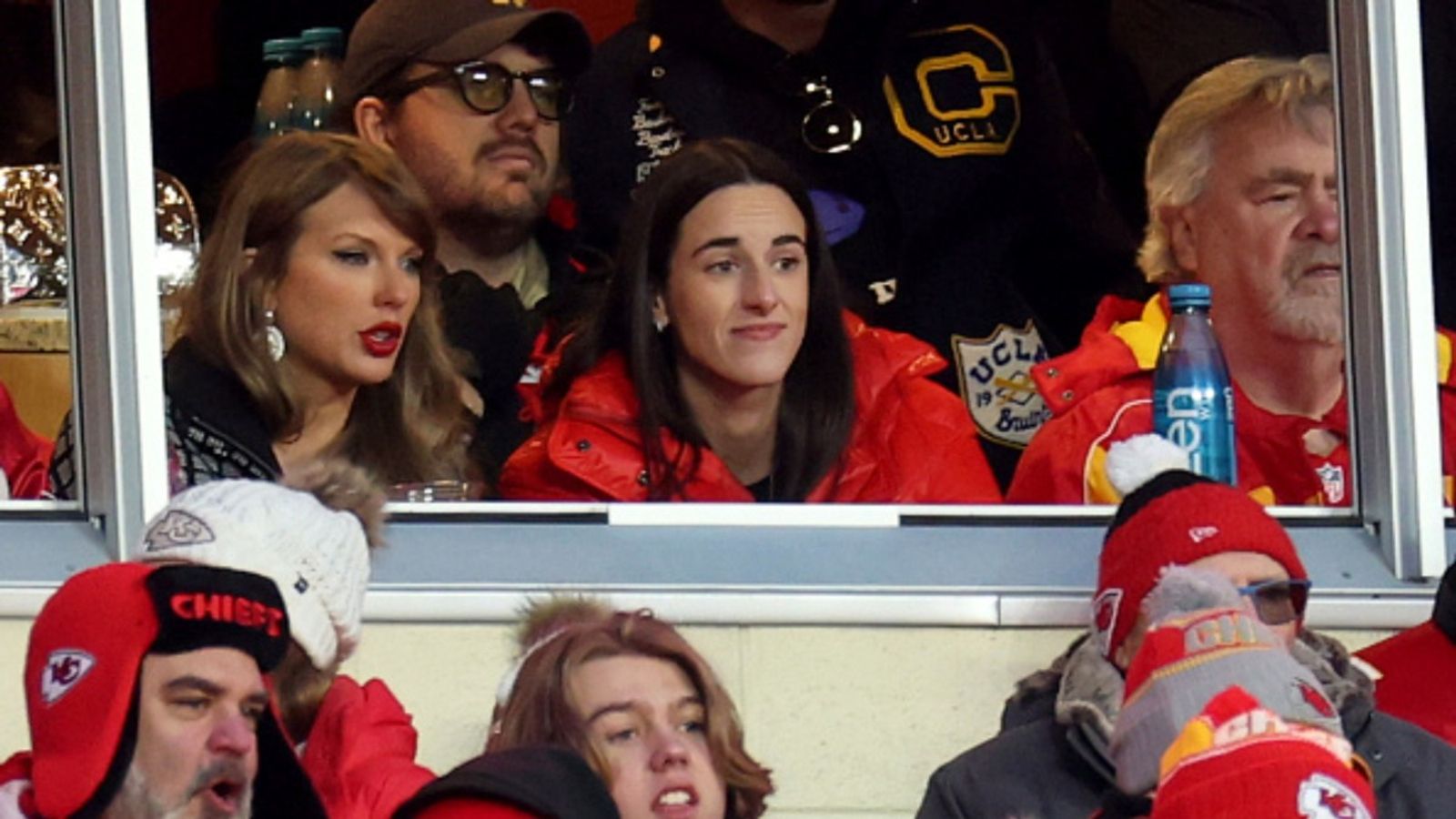 Skip Bayless slams Caitlin Clark for sitting next to Taylor Swift at Chiefs vs Texans says, 'You're bigger than she is...' Taylor Swift and Caitlin Clark in the frame