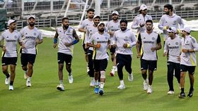 Team India during first practice session in frame Team India during first practice session in frame