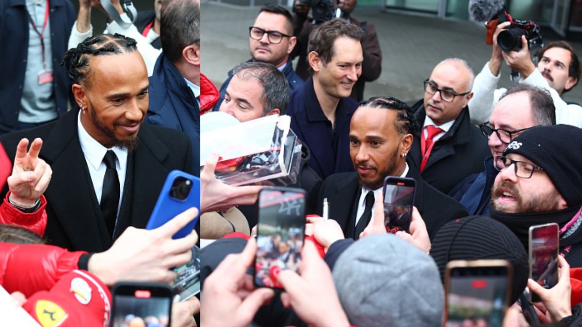 Watch: Lewis Hamilton 'mobbed' at Maranello as he meets the Tifosi on Day 1 at Ferrari