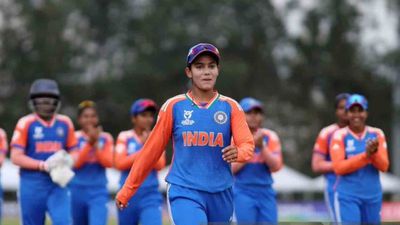 U-19 Women's T20 World Cup: India seal victory in just 17 balls after Vaishnavi Sharma's fiery fifer studded with hat-trick bulldoze opponent to 31 India's star bowler Vaishnavi Sharma leaves field with her teammates in this frame
