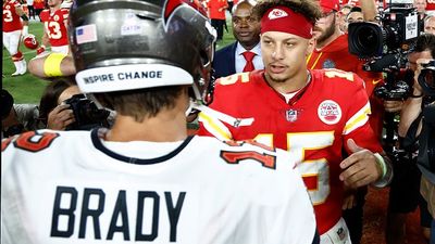 Stephen A Smith Presents Candid Thoughts on How Chiefs' Patrick Mahomes Could Leave Tom Brady Behind to Become the Greatest Quarterback Ever, ' Tom Brady didn't even...' Tom Brady and Patrick Mahomes in the frame.