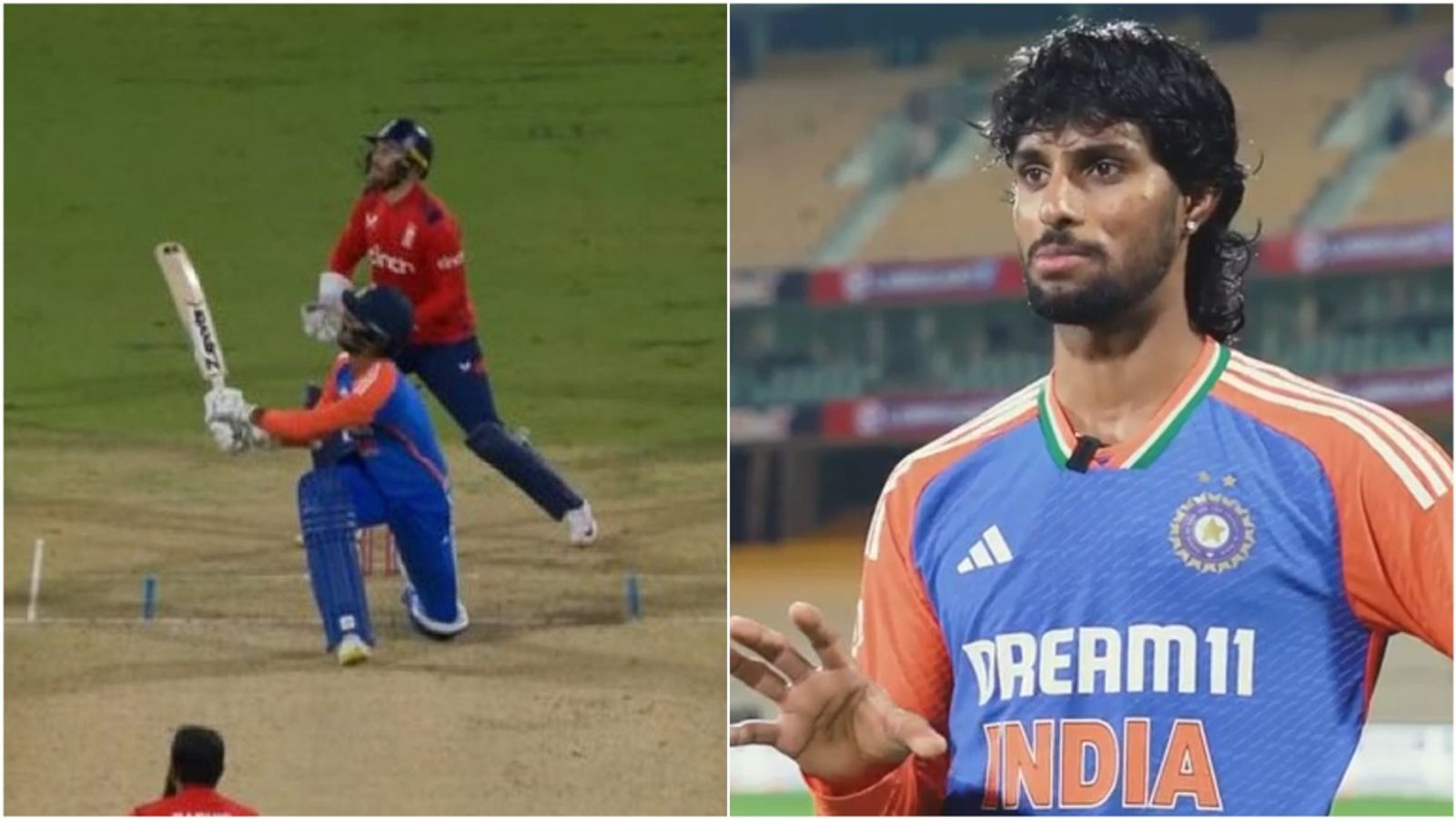 'Arshdeep was saying, 'I will hit it. I will hit it.' So, I thought...': Tilak Varma reveals hilarious chat with Indian pacer in run chase vs England Arshdeep Singh hits a shot against Adil Rashid; Tilak Varma talks after the run chase.