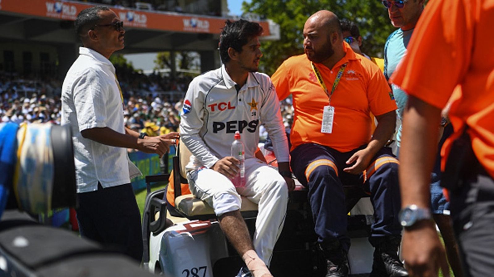 PCB Chief Mohsin Naqvi gives crucial update on Saim Ayub's injury ahead of ICC Champions Trophy 2025, 'I don't want to put his future at risk because...' Pakistan's Saim Ayub (2nd L) is assisted off the field after being injured during the first day of the second Test against South Africa at Newlands stadium in Cape Town on January 3, 2025.