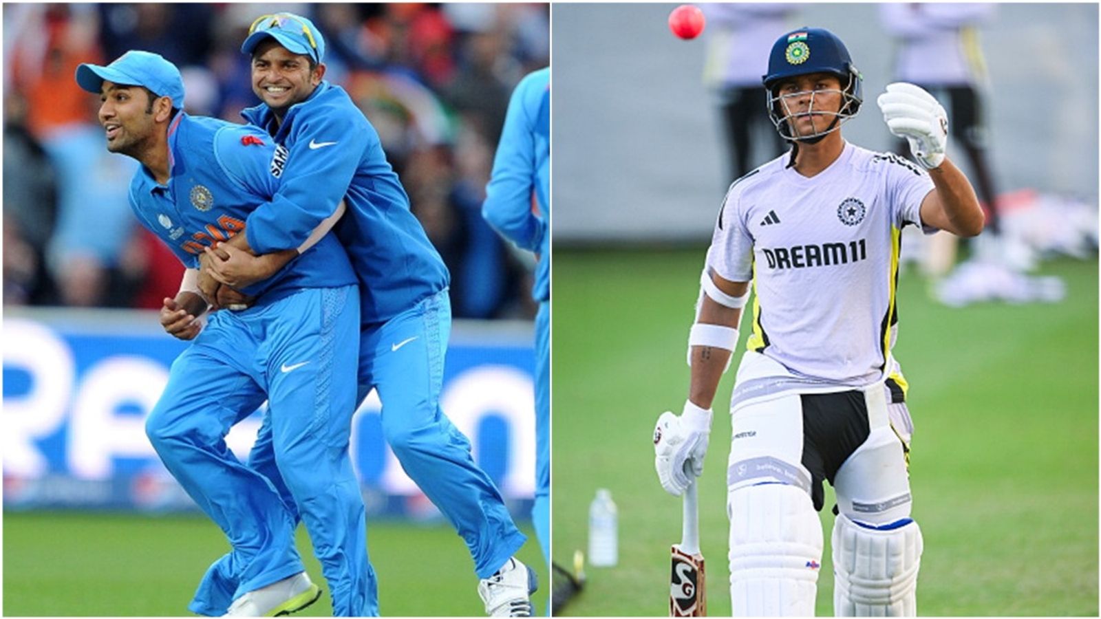 'Without playing ODI, you are taking that boy to the Champions Trophy...': Suresh Raina on Rohit Sharma and selectors backing Yashasvi Jaiswal Suresh Raina celebrates a wicket with Rohit Sharma; Yashasvi Jaiswal during a practice session.