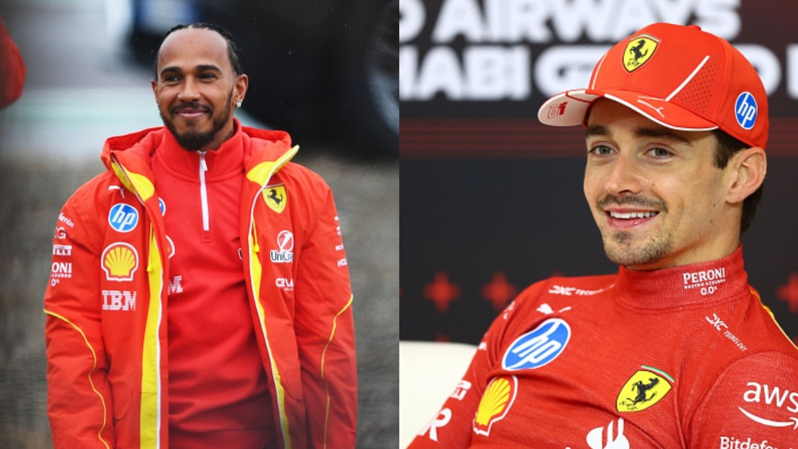 Is Lewis Hamilton a threat to Charles Leclerc at Ferrari? Italian journalist warns the Monégasque Lewis Hamilton and Charles Leclerc in the frame (via Getty)