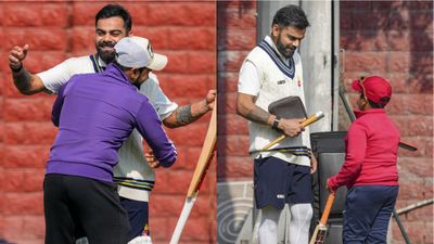 Virat Kohli halts training to meet childhood friend and his son during Ranji Trophy practice in Delhi Virat Kohli meets childhood friend and his son
