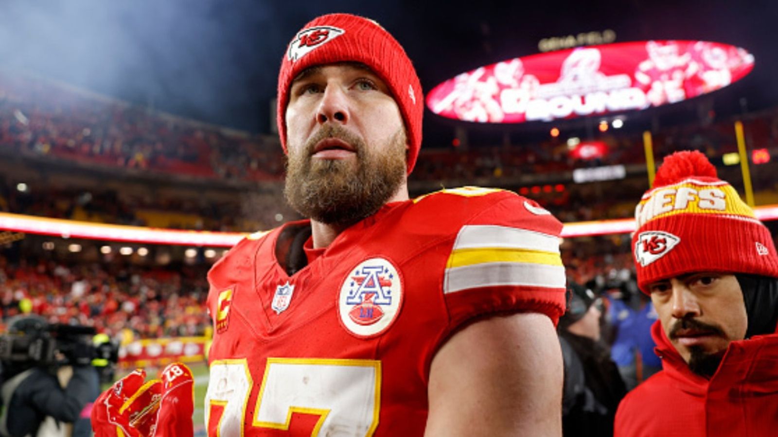 Chiefs TE Travis Kelce Shares Candid Thoughts on Meeting Eagles Again in the Super Bowl, 'Philly’s got the sour taste in their mouth' Travis Kelce in the frame