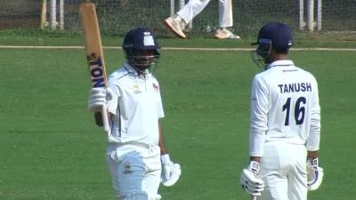 India's out-of-favour star continues to bang selector's door after IPL snub, cracks lightning 42-ball 84 following heroic hat-trick in Ranji Trophy Mumbai's Shardul Thakur and Tanush Kotian in frame