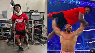 Virat Kohli's biggest fan gets injured in WWE Royal Rumble match, does Cristiano Ronaldo's Sui celebration before getting speared and eliminated by Bron Breakker - WATCH IShowSpeed injures himself in Royal Rumble match