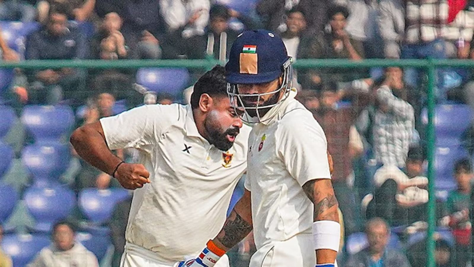 'Even the bus driver told me to bowl at fourth-fifth stump line to Virat Kohli': Himanshu Sangwan reveals every team member believed he'll dismiss India star Himanshu Sangwan celebrates after dismissing Virat Kohli.